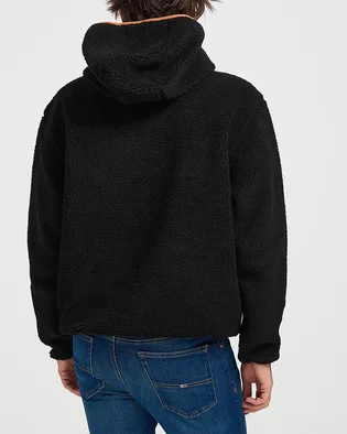 Кофта чоловіча Calvin Klein Jeans Sherpa Zip Neck Hoodie Black J30J324086