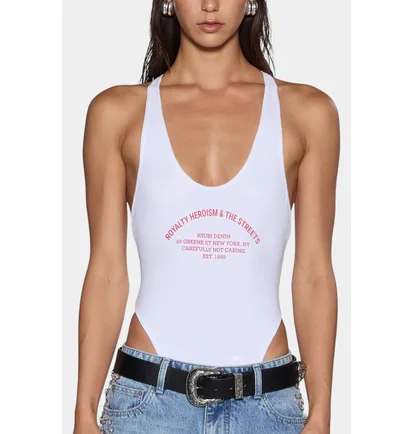 Боди женское Ksubi Varsity Lara Bodysuit White WPS26BS003