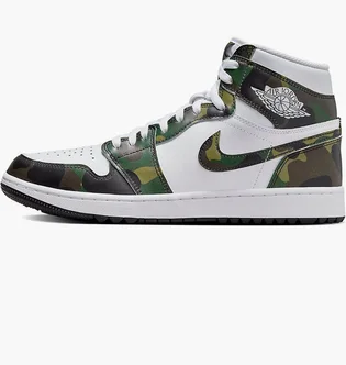 Кросівки чоловічі Air Jordan 1 High Golf White/Olive DQ0660-300