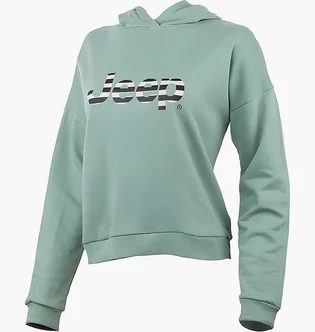 Худі чоловіче Jeep Hooded Cropped Sweatshirt Striped Print Turquoise O102609-E854