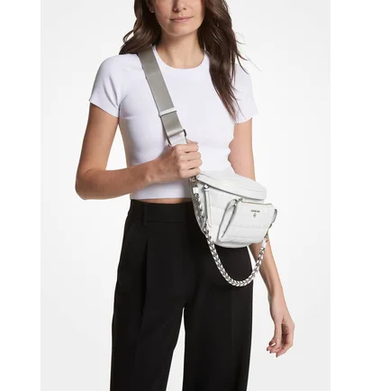Сумка женская Michael Kors Slater Medium Quilted Leather Sling Pack White 30R3S04M6I-OPTIC-WHITE-63745