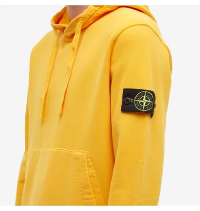 Худи мужское Stone Island Brushed Cotton Popover Hoody Yellow 771564120-V0030