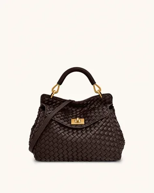 Сумка жіноча JW PEI Lucia Classic Top Handle Woven Bag Brown BB2025BG117724JWP