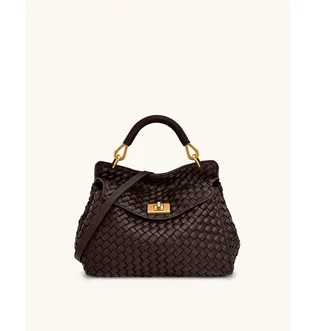 Сумка женская JW PEI Lucia Classic Top Handle Woven Bag Brown BB2025BG117724JWP