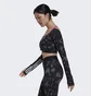 Лонгслив женский Adidas Hyperglam Cut 3-Stripes Long Sleeve Crop Top Black Hd6283
