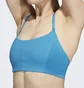 Топ женский Adidas Yoga Studio Light-Support 3-Stripes Bra Blue Hh9127