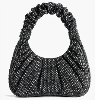 Сумка женская JW PEI Gabbi Artificial Crystal Medium Ruched Hobo Handbag Grey BB2023BG70167JWP