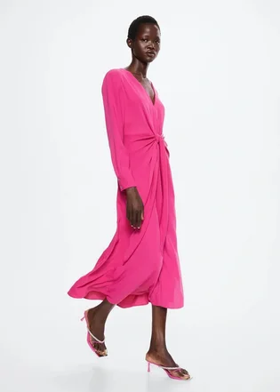 Плаття жіноче Mango Bow Pink 37034398