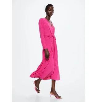 Плаття жіноче Mango Bow Pink 37034398