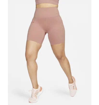 Топ женский Nike Go WomenS Firm-Support High-Waisted 8 Biker Shorts With Pockets Peach DQ5923-618