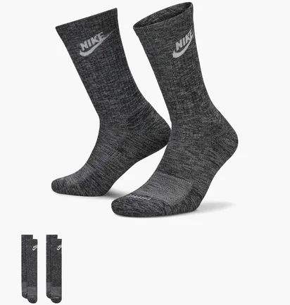 Шкарпетки унісекс Nike Everyday Cush Grey (2 пари) DH3778-010