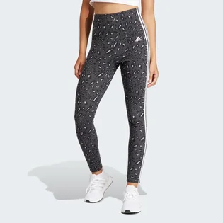 Леггинсы женские Adidas Essentials 3-Stripes Animal Print Leggings Grey IN9933