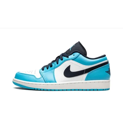 Кросівки чоловічі Air Jordan 1 Low White/Light Blue 553558-144