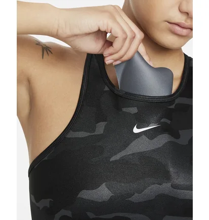 Топ жіночий Nike Womens Medium-Support 1-Piece Pad High-Neck Sports Bra Black/Camo Dd1199-068