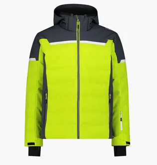 Куртка мужская CMP Zip Hood Stretch Polyes Green/Black 34W4697-E112