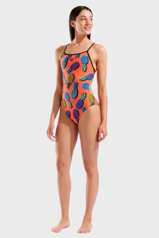 Купальник жіночий Arena Pineapples Tie Back Orange 010706-350
