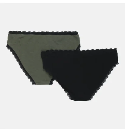 Трусики женские Manoukian Slips Black/Green (2 шт) 13890784-3