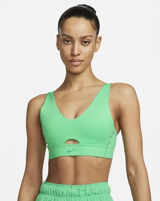 Топ женский Nike Indy Plunge Cutout WomenS Medium-Support Padded Sports Bra Green DV9837-363
