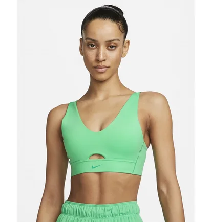 Топ женский Nike Indy Plunge Cutout WomenS Medium-Support Padded Sports Bra Green DV9837-363