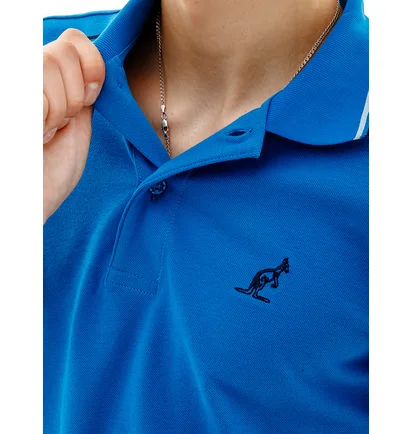 Поло мужское AUSTRALIAN 2-Stripe Pique Polo S-Fit Blue LSUPO0004-335
