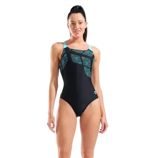 Купальник жіночий Arena Kikko Pro Back Black/Green 010807-580