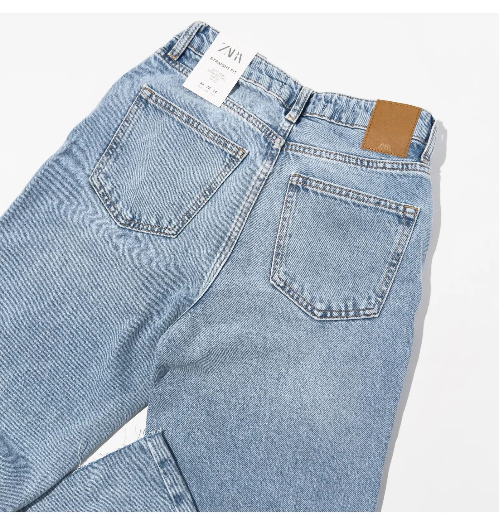 ᐉ Джинсы женские Zara Jeans Z1975 Rectos Tiro Alto Light Blue
