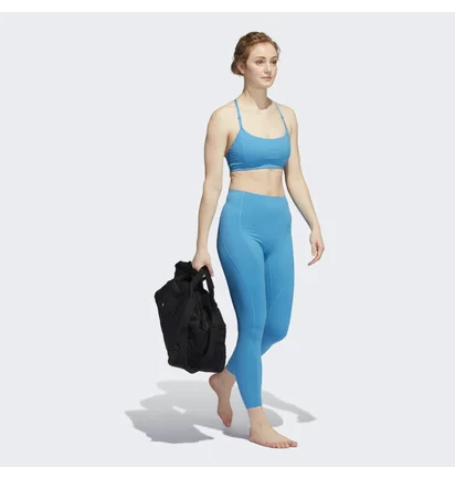 Топ женский Adidas Yoga Studio Light-Support 3-Stripes Bra Blue Hh9127