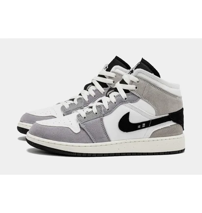 Кросівки дитячі Air Jordan 1 Mid White/Grey FD9091-002