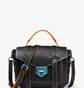 Сумка жіноча Michael Kors Manhattan Medium Contrast-Trim Leather Satchel Black 35H1TNCS8L-BLACK-25013