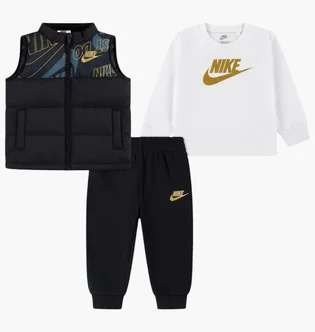 Спортивний костюм дитячий Nike Set - Puffer Vest/Blouse/Sweatpants Black/White 86N506-F66
