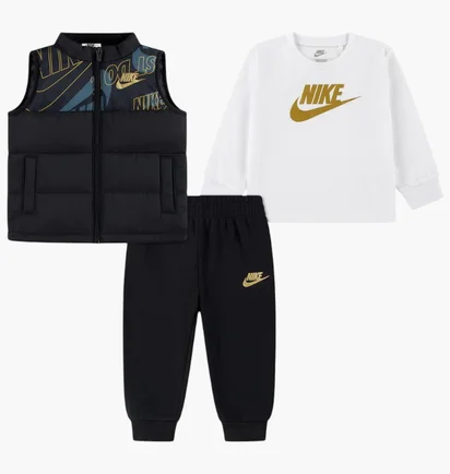 Спортивний костюм дитячий Nike Set - Puffer Vest/Blouse/Sweatpants Black/White 86N506-F66