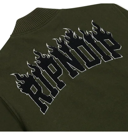 Бомбер мужской RipNDip Fire Spirit Varsity Green RNDFAL24102