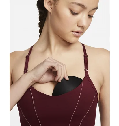 Топ женский Nike Womens Light-Support Padded Metallic Tape Sports Bra Bordo Dd1407-638