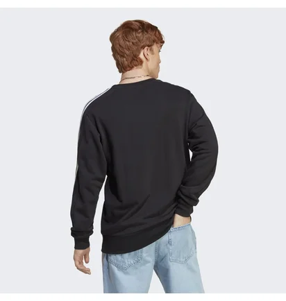 Свитшот мужской Adidas Essentials French Terry 3-Stripes Sweatshirt Black Ic9317