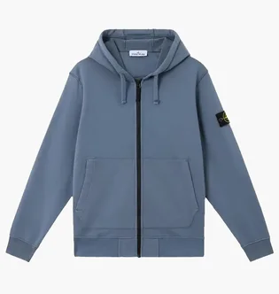 Толстовка чоловіча Stone Island Sweatshirt Zip And Cap Blue K1S156100042-S0051-V0024