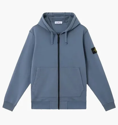 Толстовка мужская Stone Island Sweatshirt Zip And Cap Blue K1S156100042-S0051-V0024