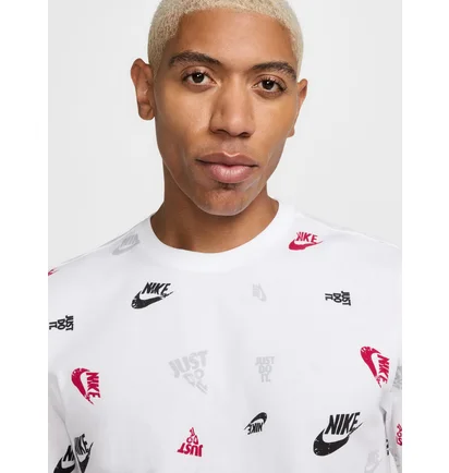 Футболка мужская Nike M Nsw Tee 12Mo Aop Sp25 White HJ0561-100