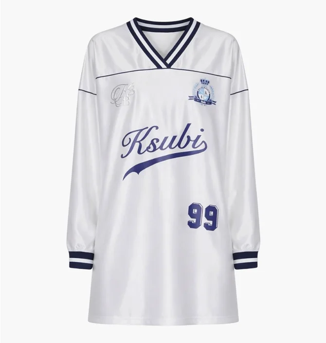 Платье женское Ksubi Teamster Ls Dress Vintage White WPS26DR004