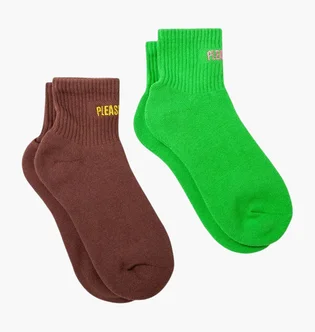 Носки Pleasures Logo Green/Brown P22SP038-BROWN