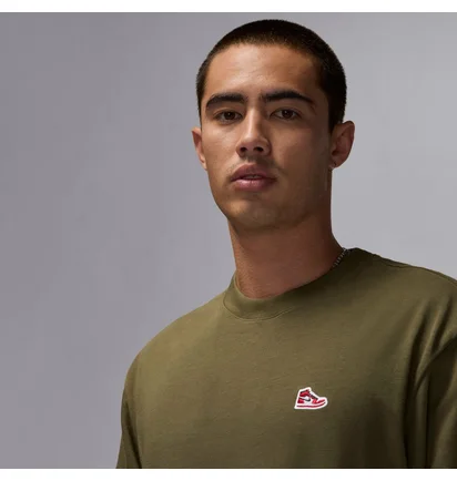 Футболка чоловіча Air Jordan Brand Snkr Ptch Ss Crew Olive FN5982-222