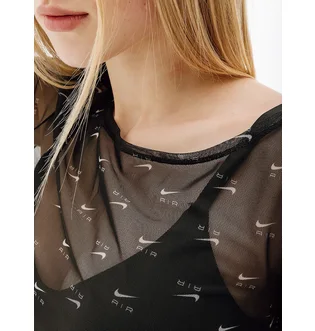 Платье женское Nike W Nsw Air Aop Mesh Ls Dress Black DV8249-010
