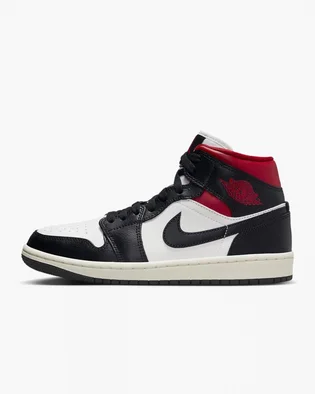 Кроссовки женские Air Jordan Retro 1 Mid Casual Shoes Black/White Bq6472-061