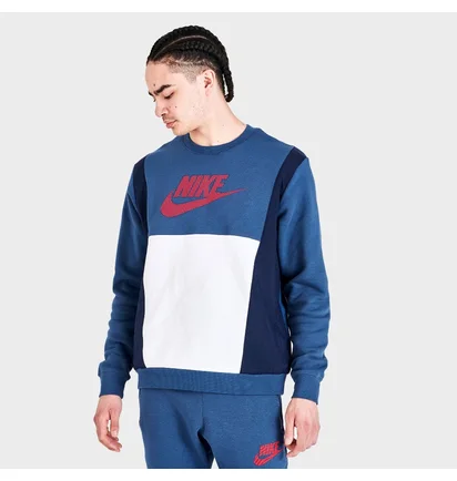 Свитшот унисекс Nike Sportswear Hybrid Fleece Crewneck Sweatshirt Blue Do7230-410