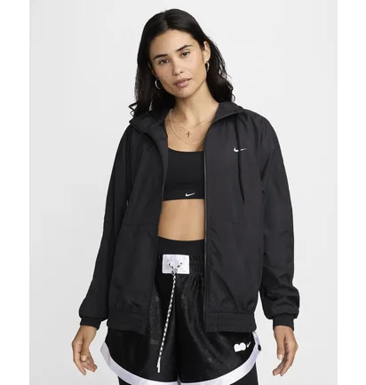 Олимпийка женская Nike Sportswear Classic Wovens Loose Uv Hooded Jacket Black FV6298-010