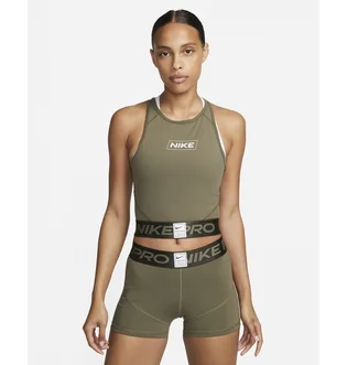 Топ женский Nike Pro Dri-Fit Graphic Crop Tank Olive Dq5593-222