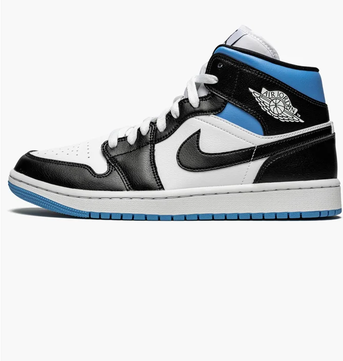 Кроссовки женские Air Jordan Wmns 1 Mid White/Black BQ6472-102