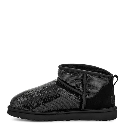 Угги женские UGG Classic Ultra Mini Mirror Ball Boots Black 1151616-BLK