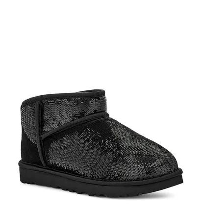 Угги женские UGG Classic Ultra Mini Mirror Ball Boots Black 1151616-BLK
