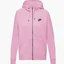 Толстовка женская Nike W Nsw Essntl Flc Fz Hoodie Pink Dx2317-522