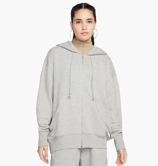 Толстовка женская Nike Sportswear Phoenix Fleece Oversized Full-Zip Hoodie Grey Dq5758-063